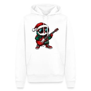 Eule Weihnachten Gitarre - Männer Premium Bio Hoodie - Weiß - Vorne - Nico (187cm)