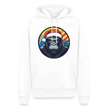 Gorille de Noël - Sweat à capuche Premium bio Homme - blanc - Devant - Nico (187cm)