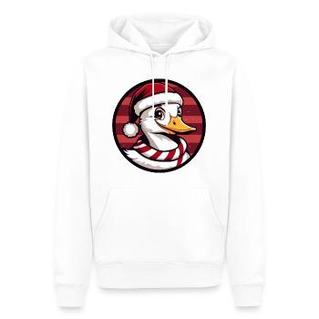 Animal de Noël de l’oie - Sweat à capuche Premium bio Homme - blanc - Devant - Nico (187cm)
