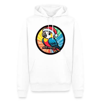 Perroquet animal de Noël - Sweat à capuche Premium bio Homme - blanc - Devant - Nico (187cm)
