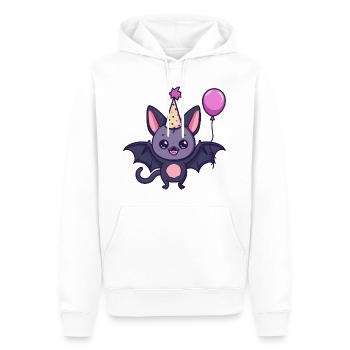 Fledermaus Geburtstag Comic Niedlich - Männer Premium Bio Hoodie - Weiß - Vorne - Nico (187cm)