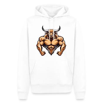 Bulle Stier Muskeln Beast Gym Martial Arts MMA - Männer Premium Bio Hoodie - Weiß - Vorne - Nico (187cm)