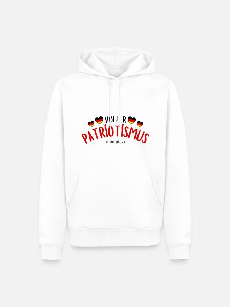 Voller Patriotismus (und Bier) - Männer Premium Bio Hoodie - Weiß