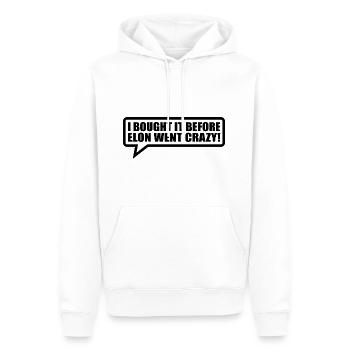I bought it before Elon went crazy - Männer Premium Bio Hoodie - Weiß - Vorne - Nico (187cm)