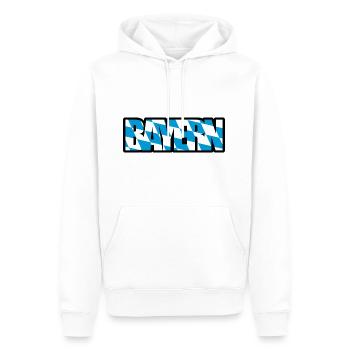 Bayern meine Heimat - Servus - Gruß aus Bayern - Männer Premium Bio Hoodie - Weiß - Vorne - Nico (187cm)