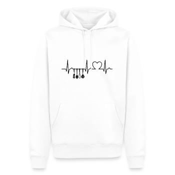 Courbe ECG - Courbe du cœur - Cuisine - Appareil de cuisine - Sweat à capuche Premium bio Homme - blanc - Devant - Nico (187cm)