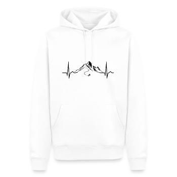 ECG curve - heart curve - pulse - skiing - Men’s Premium Organic Hoodie - white - Front - Nico (187cm)