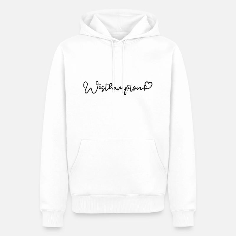 Westhampton Herzschlag - Männer Premium Bio Hoodie - Weiß