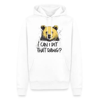 Kann ich diesen Hund streicheln Bär Meme Lustiger Hund - Männer Premium Bio Hoodie - Weiß - Vorne - Nico (187cm)