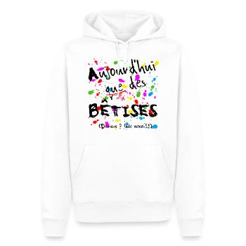 Révélation 4 - Sweat à capuche Premium bio Homme - blanc - Devant - Nico (187cm)