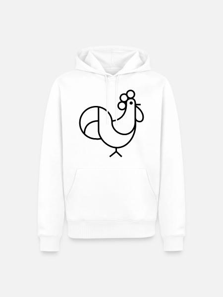 Huhn - Männer Premium Bio Hoodie - Weiß