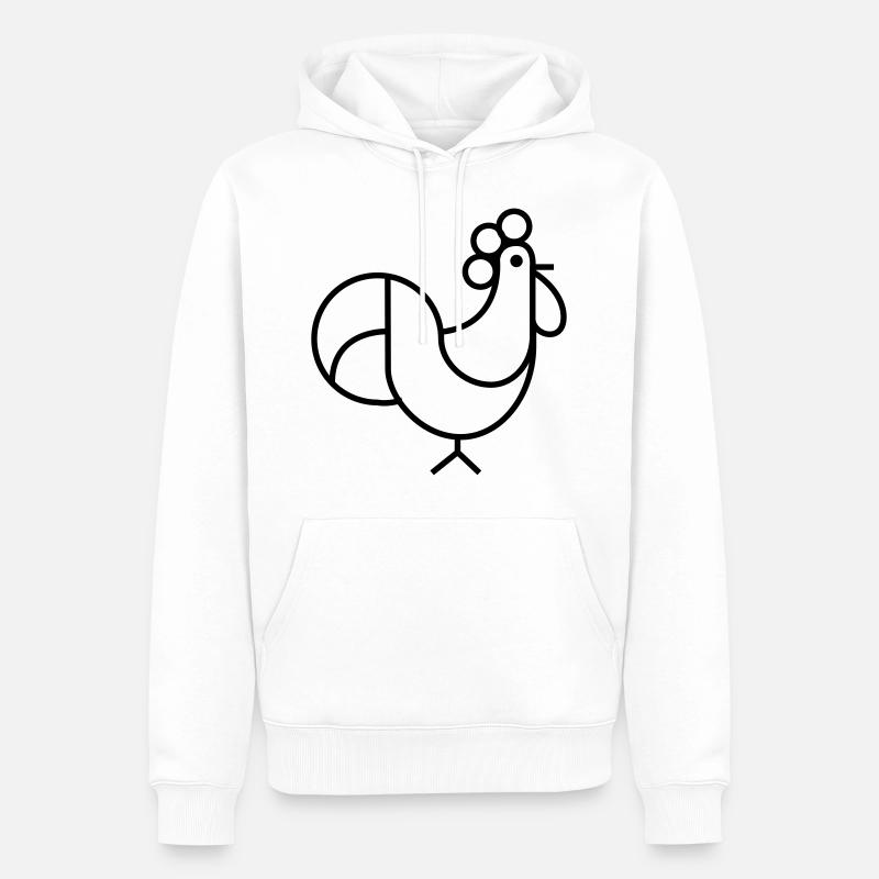 Huhn - Männer Premium Bio Hoodie - Weiß