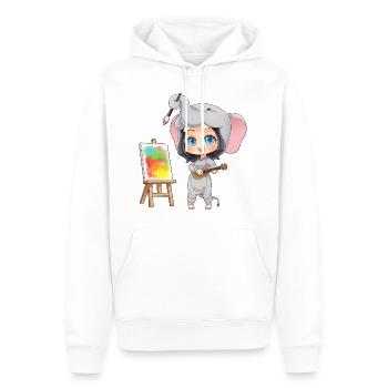 MOSBIES Elefant Lehrer Kindergarten Geschenk - Männer Premium Bio Hoodie - Weiß - Vorne - Nico (187cm)