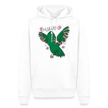 Kakapo - thick parrot - Men’s Premium Organic Hoodie - white - Front - Nico (187cm)