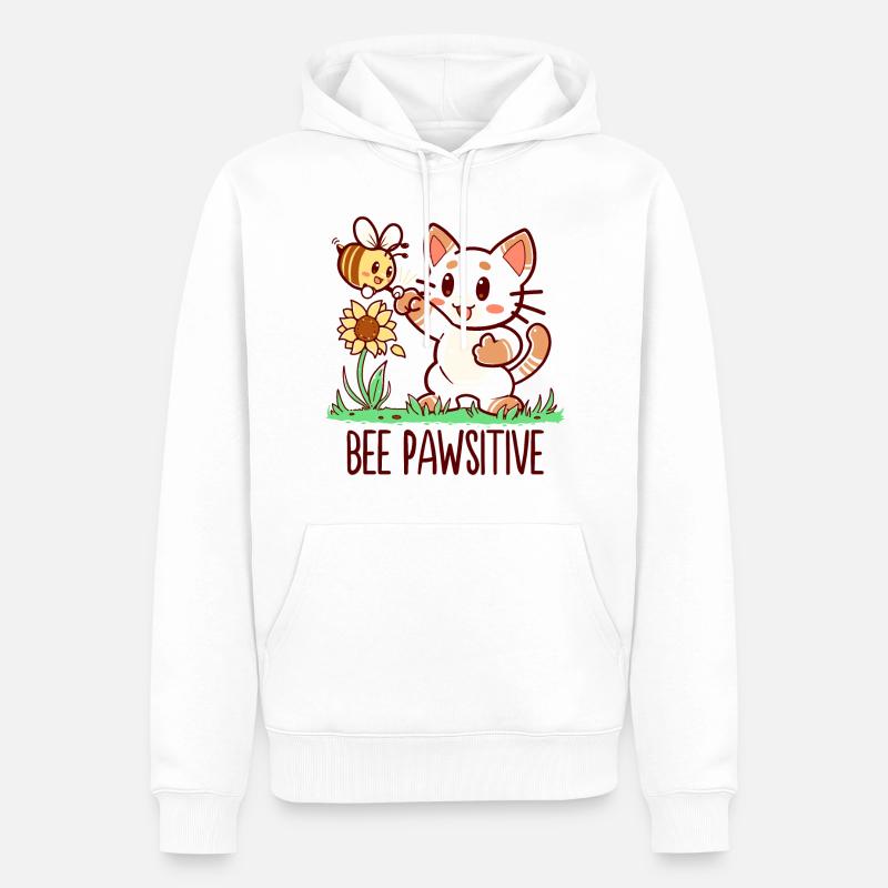 Bee Pawsitive - Sweat à capuche Premium bio Homme - blanc