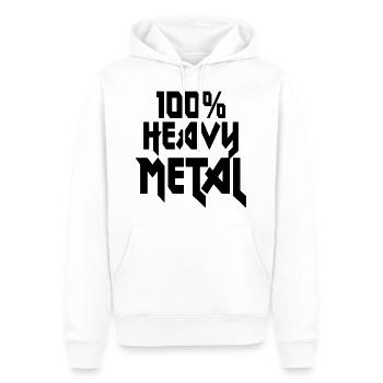 100 Heavy Metal Hard Rock - Sweat à capuche Premium bio Homme - blanc - Devant - Nico (187cm)