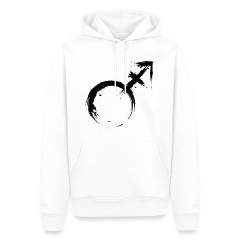 Transgender Männliche Androgynie Venus- und Mars - Männer Premium Bio Hoodie - Weiß - Vorne - Nico (187cm)