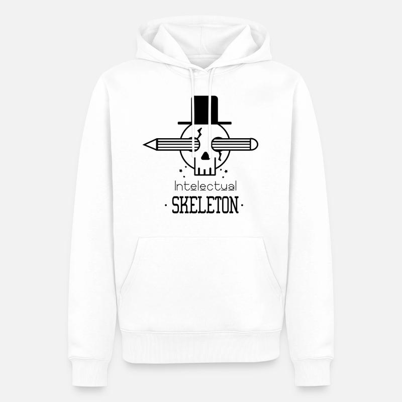 Intelectual skeleton - Männer Premium Bio Hoodie - Weiß