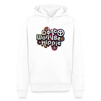 Be Hippie Pas de souci Fleur Anarchie Blanc Cool - Sweat à capuche Premium bio Homme - blanc - Devant - Nico (187cm)