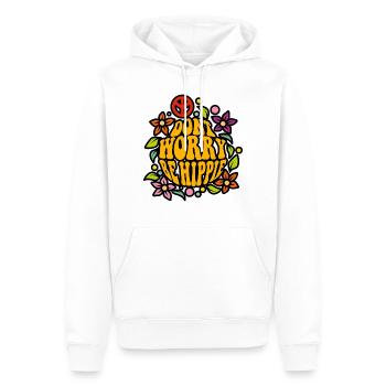 Be Hippie Keine Sorge Blumen Orange Cool Geschenk - Männer Premium Bio Hoodie - Weiß - Vorne - Nico (187cm)