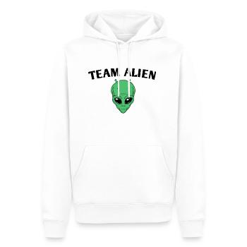 Équipe Alien - Sweat à capuche Premium bio Homme - blanc - Devant - Nico (187cm)