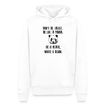 Racisme Panda Noir Blanc Asiatique - Sweat à capuche Premium bio Homme - blanc - Devant - Nico (187cm)