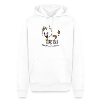 Cadeau des jeunes agriculteurs pour les enfants vache - Sweat à capuche Premium bio Homme - blanc - Devant - Nico (187cm)