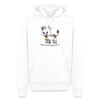 Nachwuchsbaeuerin Bäuerin Bauernhof Kuh Kind - Männer Premium Bio Hoodie - Weiß - Vorne - Nico (187cm)