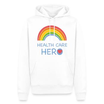 health care hero - Men’s Premium Organic Hoodie - white - Front - Nico (187cm)