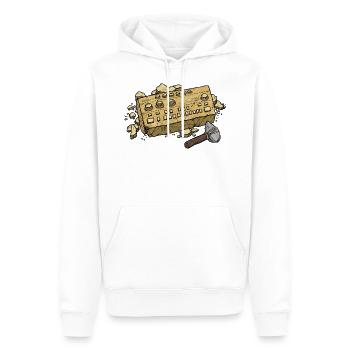 303 Stone Controlled - Männer Premium Bio Hoodie - Weiß - Vorne - Nico (187cm)