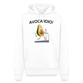 Avocardio t-shirt humour message avocat cadeau - Sweat à capuche Premium bio Homme - blanc - Devant - Nico (187cm)