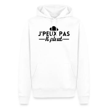 J'peux pas il pleut. t-shirt jour de pluie - Sweat à capuche Premium bio Homme - blanc - Devant - Nico (187cm)