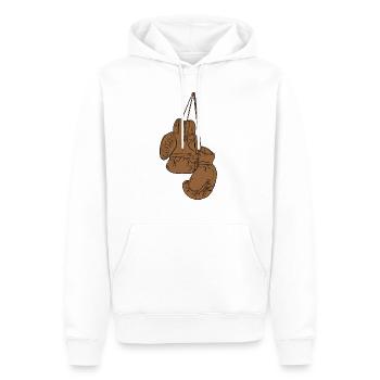 Vintage Boxhandschuhe / Boxer / Ring / Leder - Männer Premium Bio Hoodie - Weiß - Vorne - Nico (187cm)