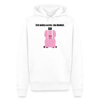 Du Schwein - Männer Premium Bio Hoodie - Weiß - Vorne - Nico (187cm)
