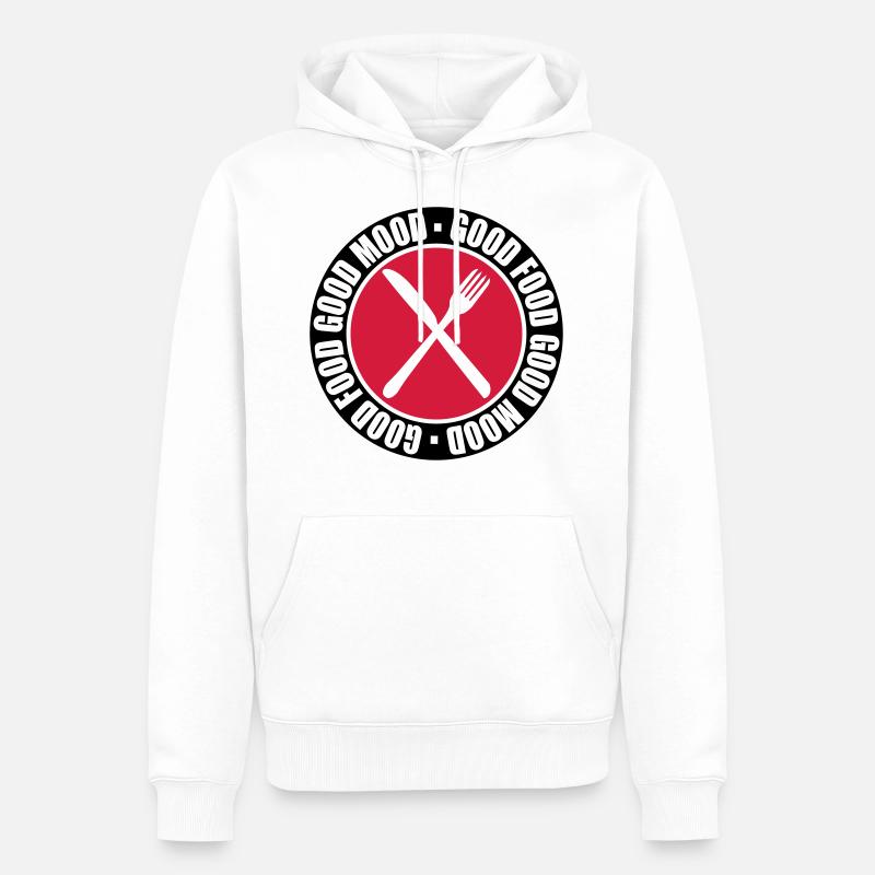 Nourriture de timbre de cercle - Sweat à capuche Premium bio Homme - blanc