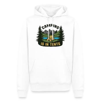 Camping Is In Tents - Men’s Premium Organic Hoodie - white - Front - Nico (187cm)