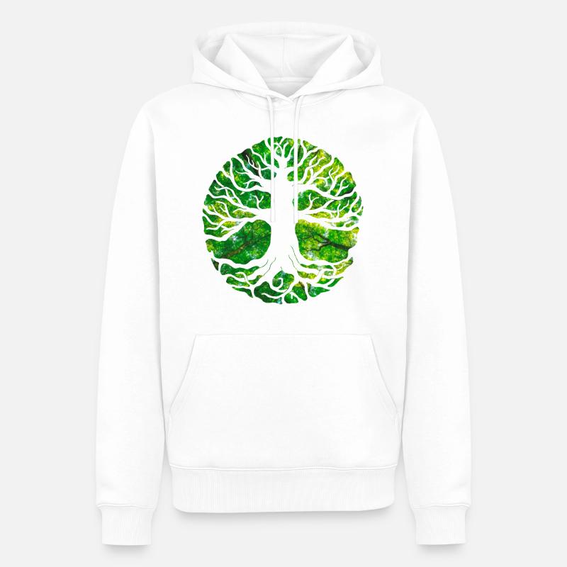 Yggdrasil by Svehen - Sweat à capuche Premium bio Homme - blanc