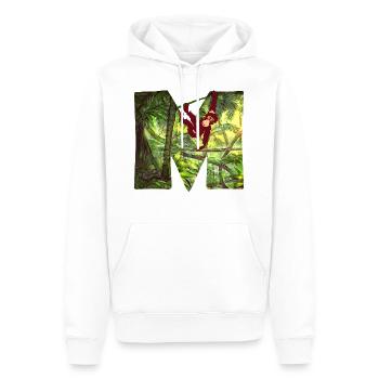 jungle avec affe m - Sweat à capuche Premium bio Homme - blanc - Devant - Nico (187cm)