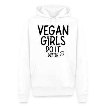 Vegane Mädchen Machen Es Besser Veganer Vegan - Männer Premium Bio Hoodie - Weiß - Vorne - Nico (187cm)