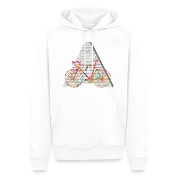 vélo e 249 a - Sweat à capuche Premium bio Homme - blanc - Devant - Nico (187cm)