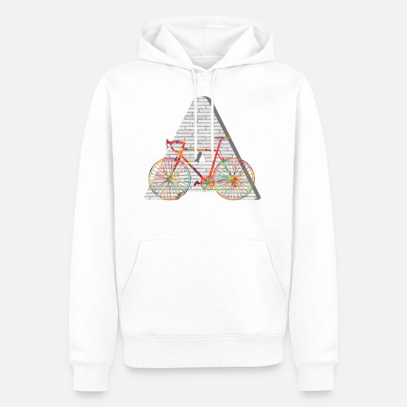 vélo e 249 a - Sweat à capuche Premium bio Homme - blanc
