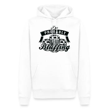 I’m Probably Bluffing - Men’s Premium Organic Hoodie - white - Front - Nico (187cm)