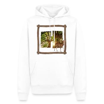 wald mit hirsch h - Männer Premium Bio Hoodie - Weiß - Vorne - Nico (187cm)