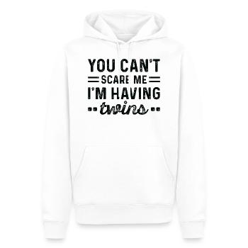 Tu ne peux pas me faire peur, j’ai des jumeaux - Sweat à capuche Premium bio Homme - blanc - Devant - Nico (187cm)