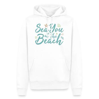 Sea You am Strand - Männer Premium Bio Hoodie - Weiß - Vorne - Nico (187cm)