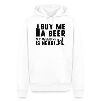 Buy Me A Beer My Wedding Is Near! - Men’s Premium Organic Hoodie - white - Front - Nico (187cm)