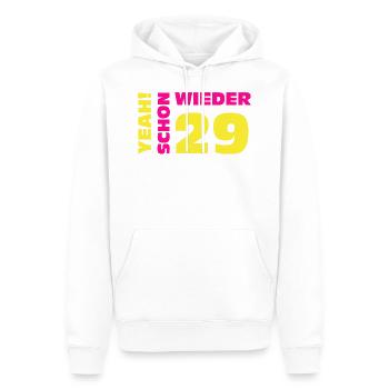 Schon wieder 29 - 30. Geburtstag - Männer Premium Bio Hoodie - Weiß - Vorne - Nico (187cm)