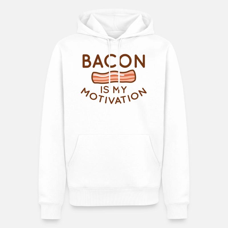 Bacon est ma motivation - Sweat à capuche Premium bio Homme - blanc