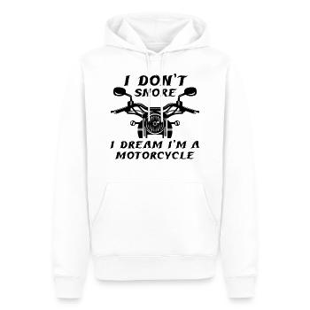 Je ne ronfle pas, je rêve que je suis une moto - Sweat à capuche Premium bio Homme - blanc - Devant - Nico (187cm)