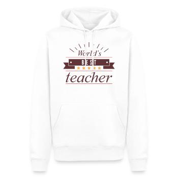 World's Best Teacher - Men’s Premium Organic Hoodie - white - Front - Nico (187cm)